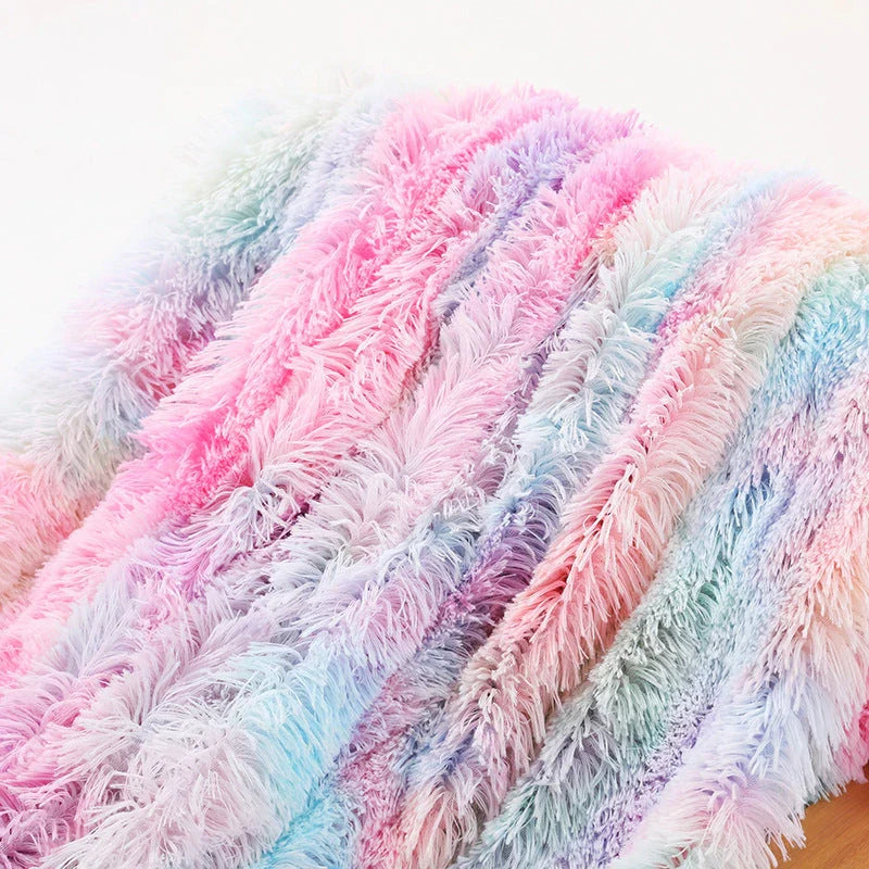 Luxuriously soft and cozy faux fur throw blanket in various colors and sizes