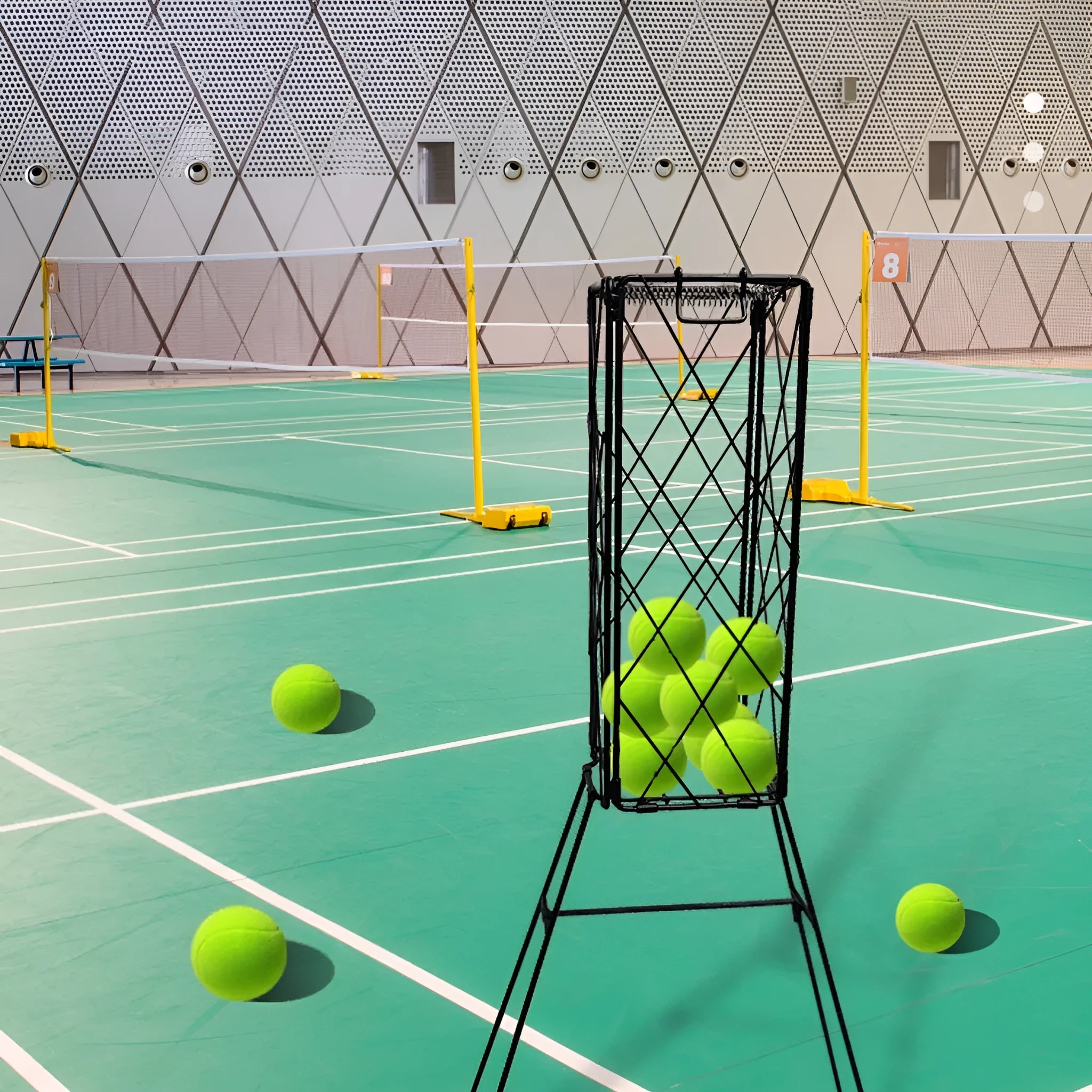 Black iron ball picker 40.5 by 8 cm for tennis and table tennis ball collection