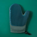 2-in-1 floating hair removal pet grooming glove in blue, pink or green, mesh and TPR, for dogs and cats