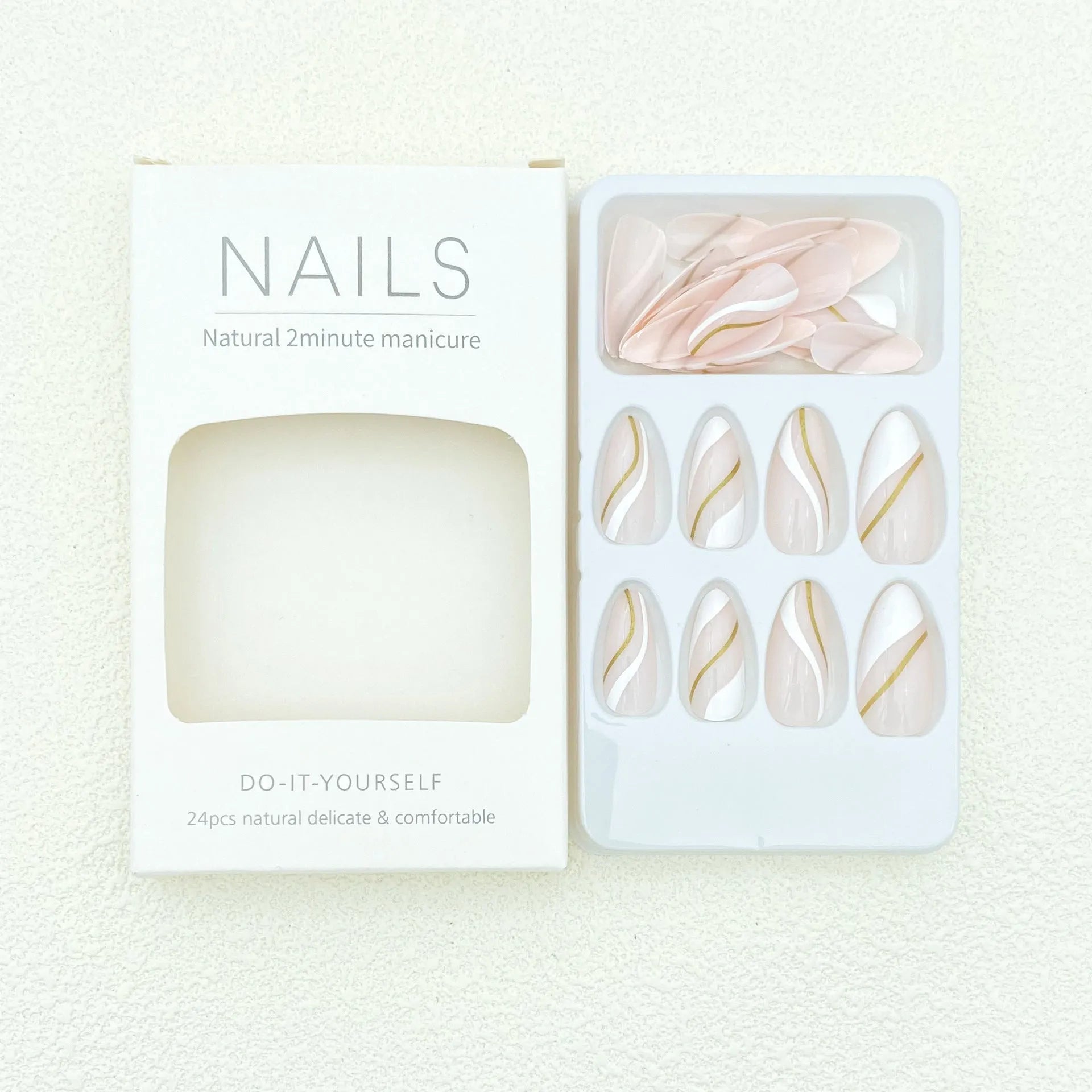 Golden Lines plaid pattern nail sticker on a plastic sheet with pot of JF0518 jelly glue.