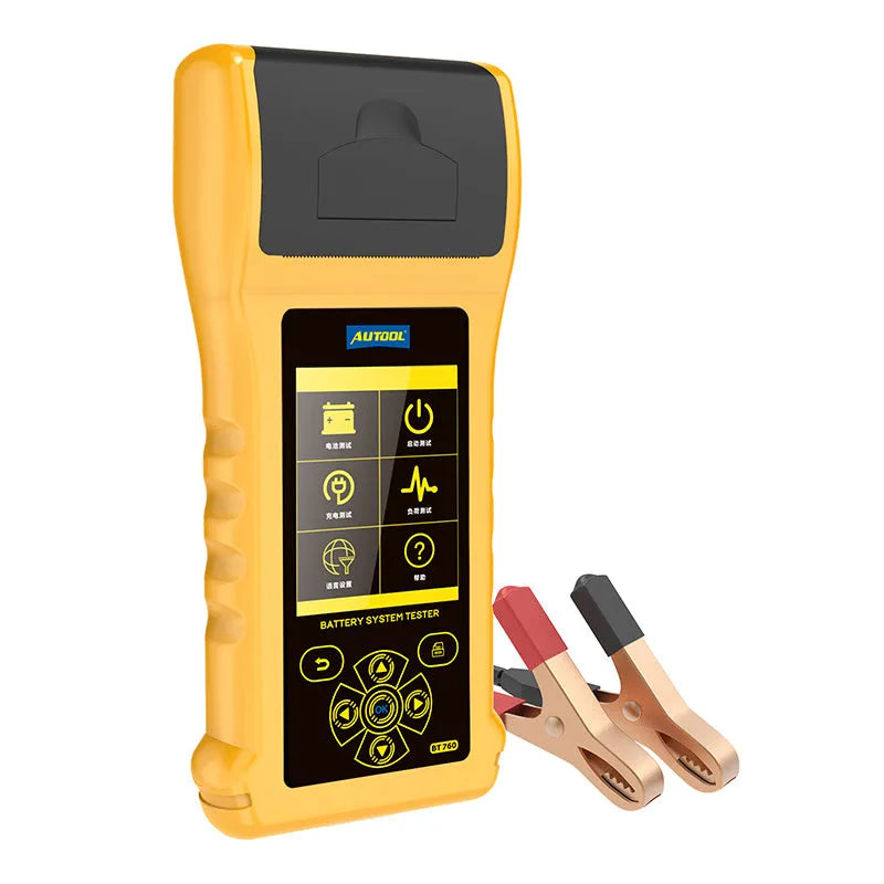 Autool BT760 colour screen vehicle battery tester with thermal printer and battery connection clips