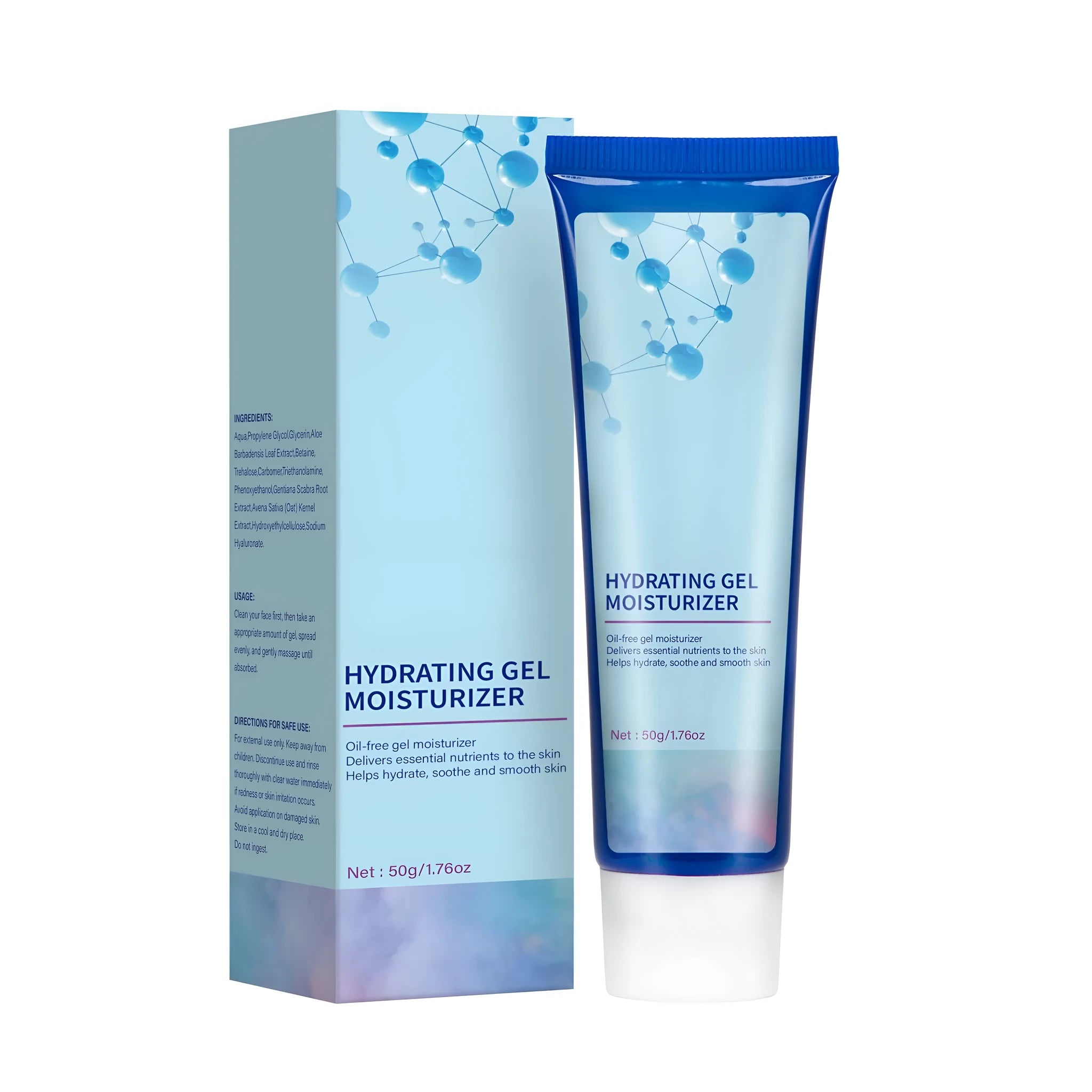A 50g tub of Electrolyte Moisturising Gel for skin hydration.