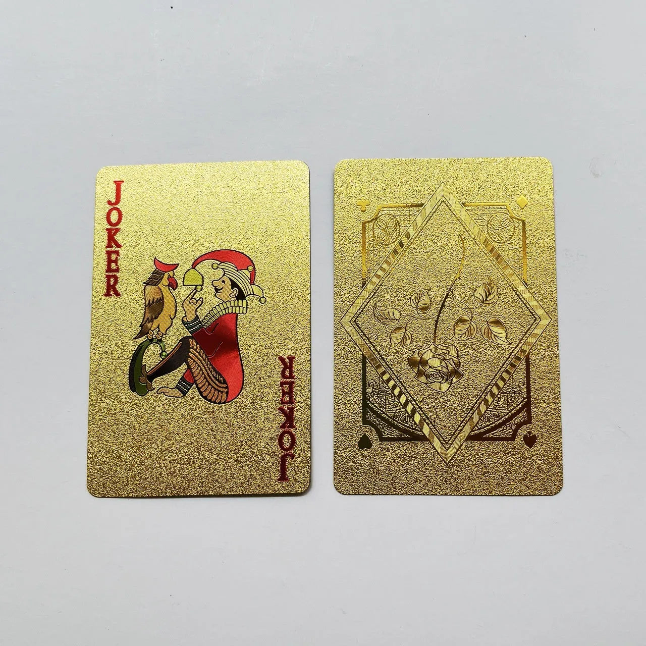 Gold foil playing cards deck with metallic finish 57 by 87 millimetres