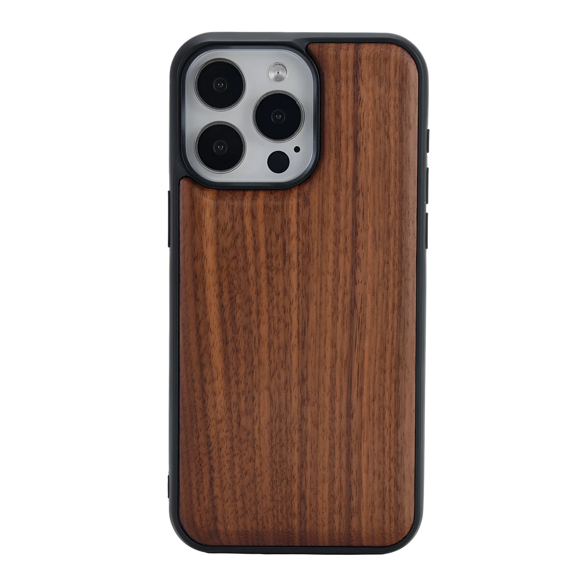 Walnut solid wood iPhone 14 phone case with all-inclusive drop-resistant design and magnetic suction
