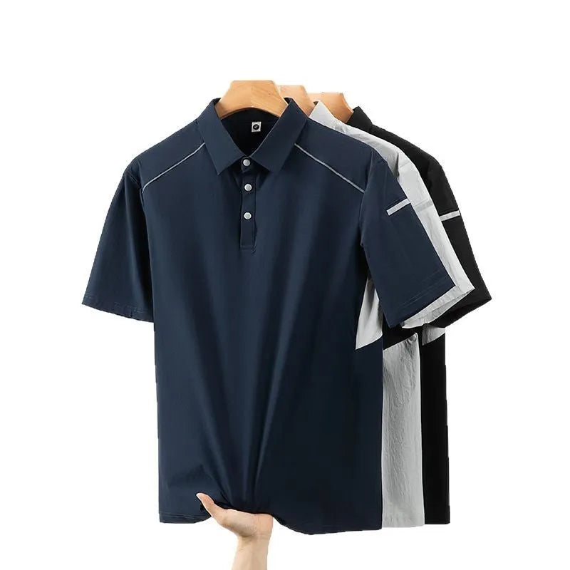 Men's ice-feel quick-dry work t-shirt in chemical fibre blend fabric available in three colours
