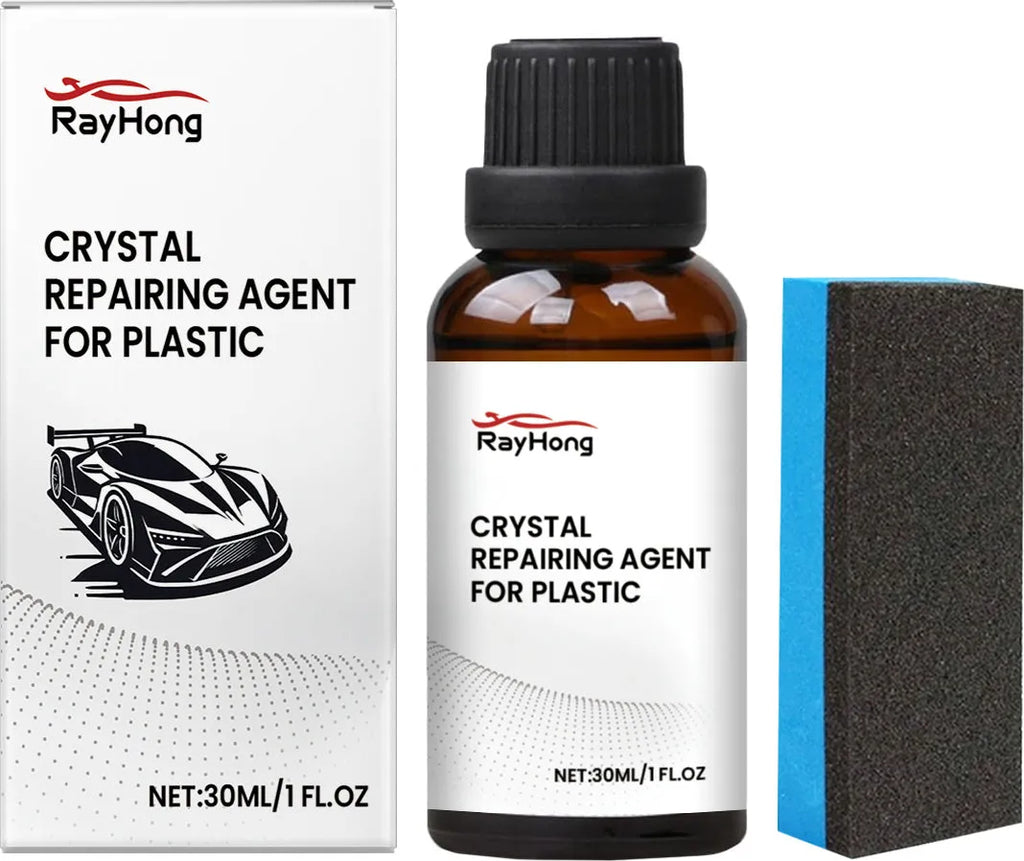 Plastic refurbished coating 30ml bottle with blue square sponge applicator for renovating plastic surfaces