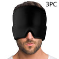 Black elastic cloth gel eye mask for headache relief with adjustable band