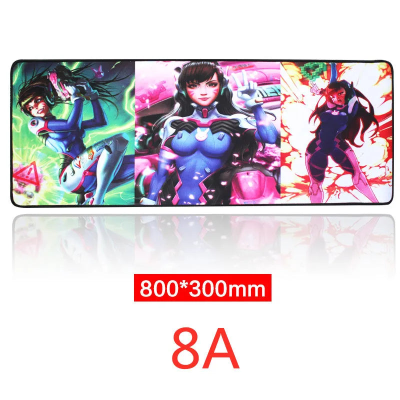 Oversized mouse pad 300 x 800mm with non-slip rubber base and cloth surface heat transfer print design