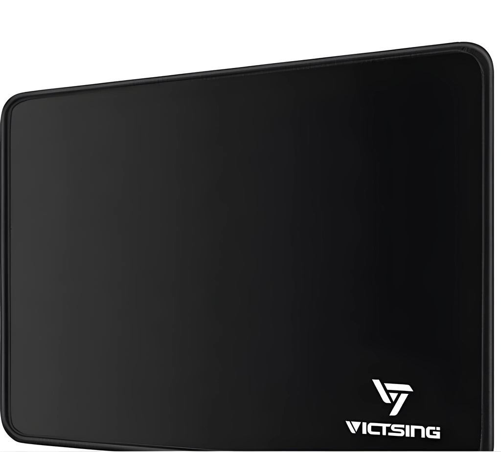 Black thickened rubber gaming mouse pad with rough grain texture, shown with a mouse on its 270mm x 220mm surface.