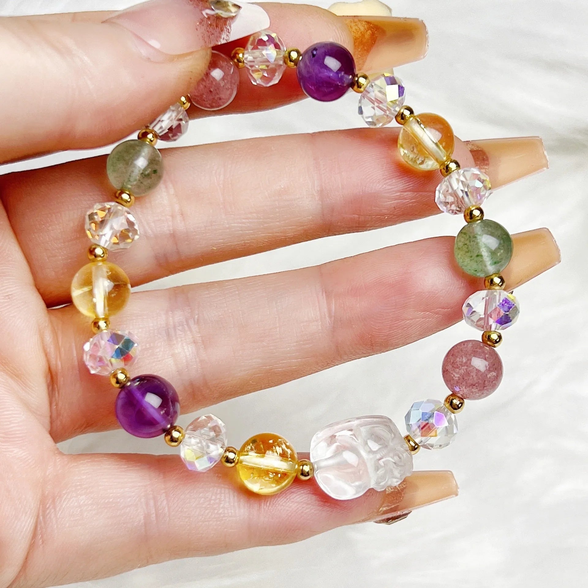 A women's crystal bracelet with a handcrafted nine-tail fox animal design.