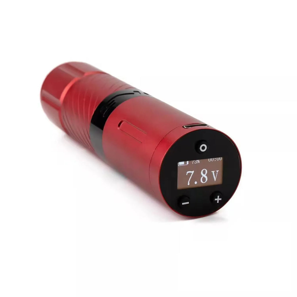 Wireless tattoo battery pen all-in-one machine, 1800mAh, 135mm x 32mm, USB interface, dual battery colour options