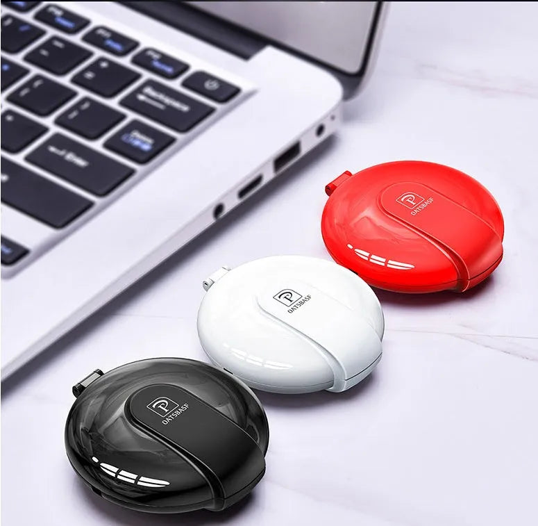 Black 3-in-1 magnetic retractable phone charger and car holder with extended cable