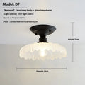 American retro single-head ceiling lamp with clear glass shade and vintage industrial style