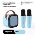 Wireless Bluetooth karaoke microphone and speaker all-in-one in oil white, pink or blue with single or double mic