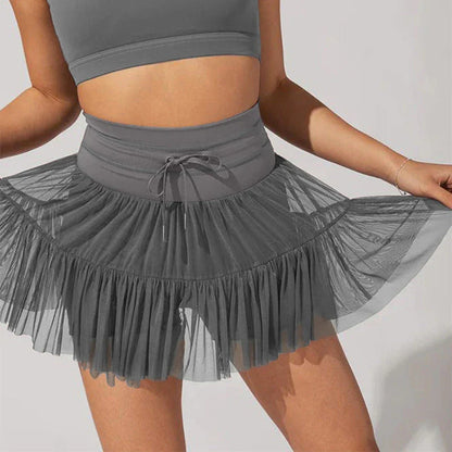 High-Waist Pleated Skirt with Lace-up Design - Stylish and Comfortable Women's Clothing