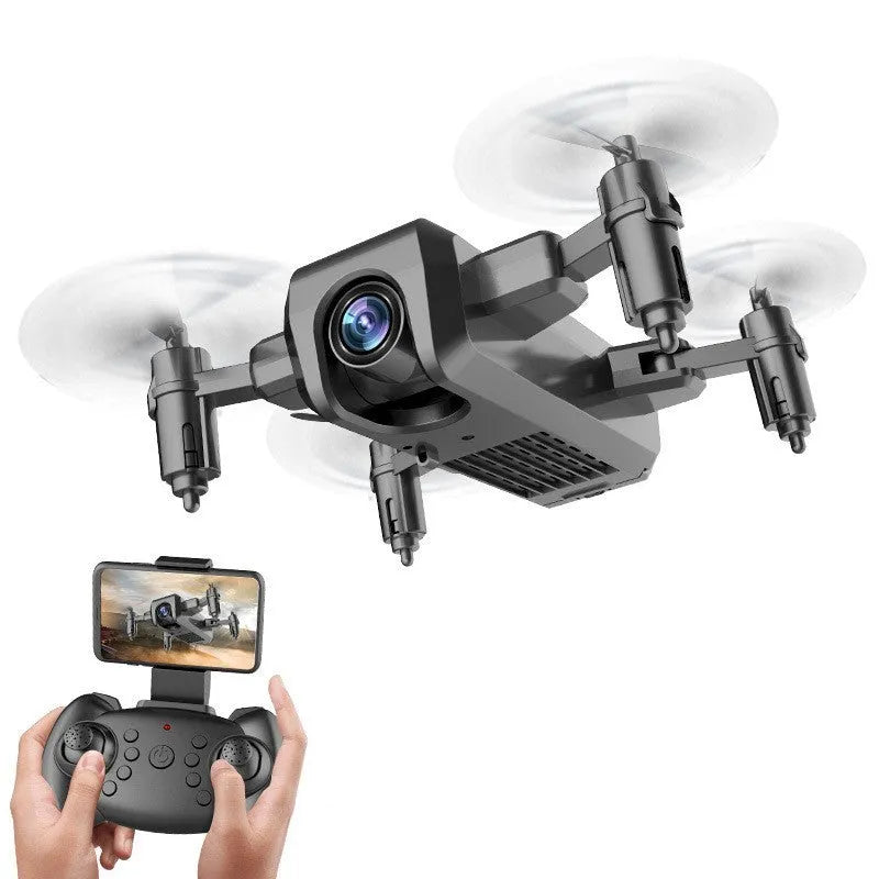 H2 mini folding drone with 2.4G remote, LED night light, foldable design, black colour, 720mAh battery