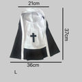Black and white polyester nun costume cloak for a small dog on Halloween