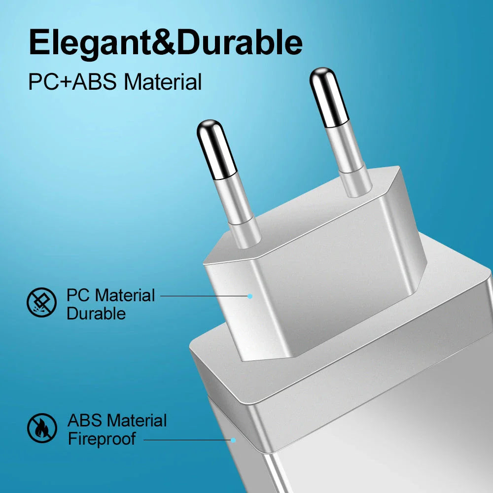 4-port USB wall charger with Quick Charge 3.0 technology for fast charging of smartphones and tablets