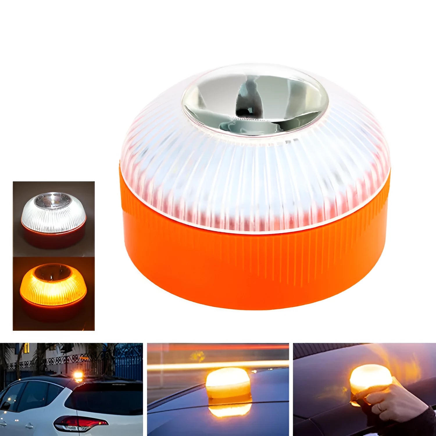 V16 LED emergency warning light with rotating beacon design in multiple colour options for vehicle safety