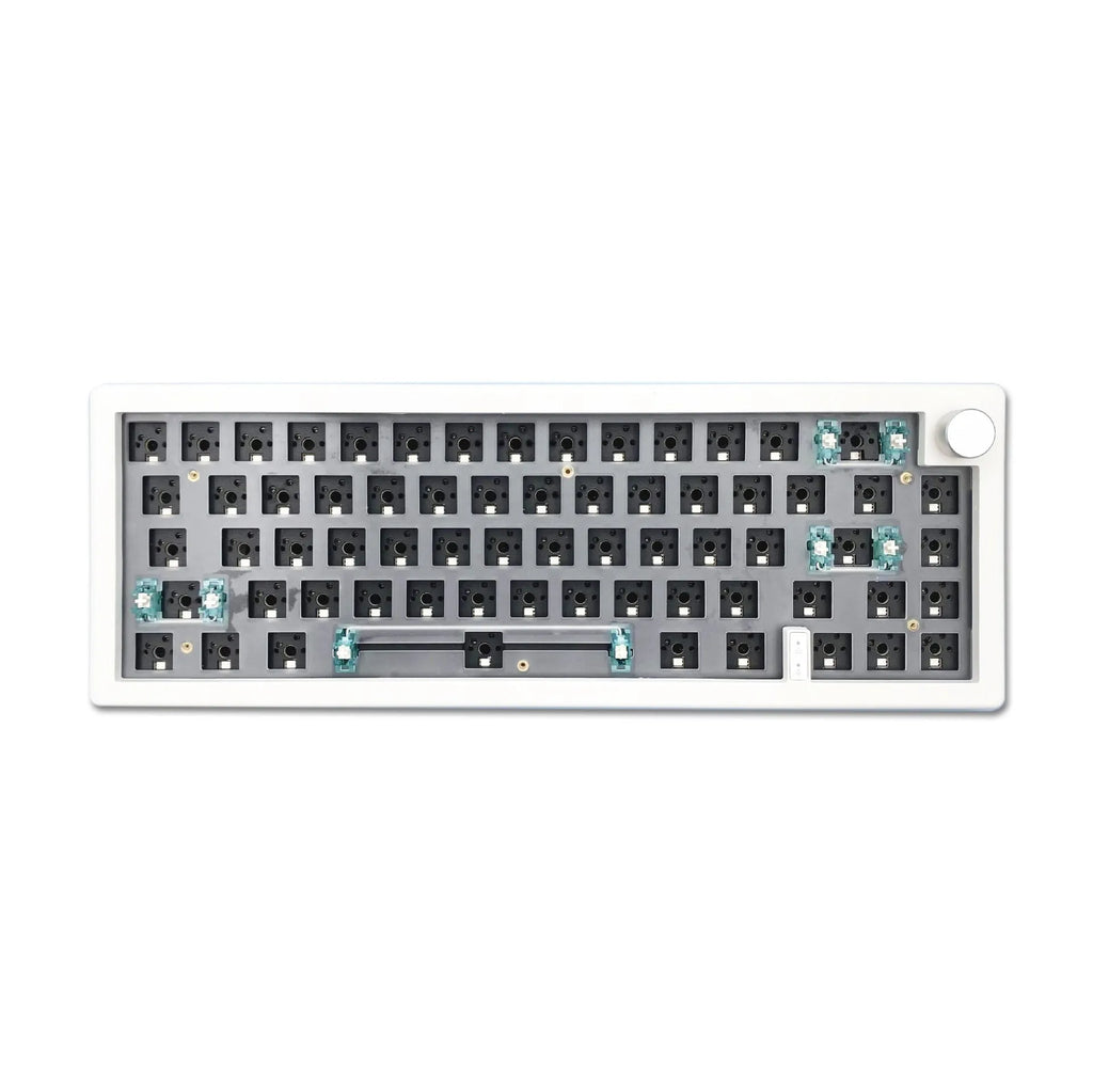 DIY RGB mechanical keyboard kit with knob support in seven ABS colours