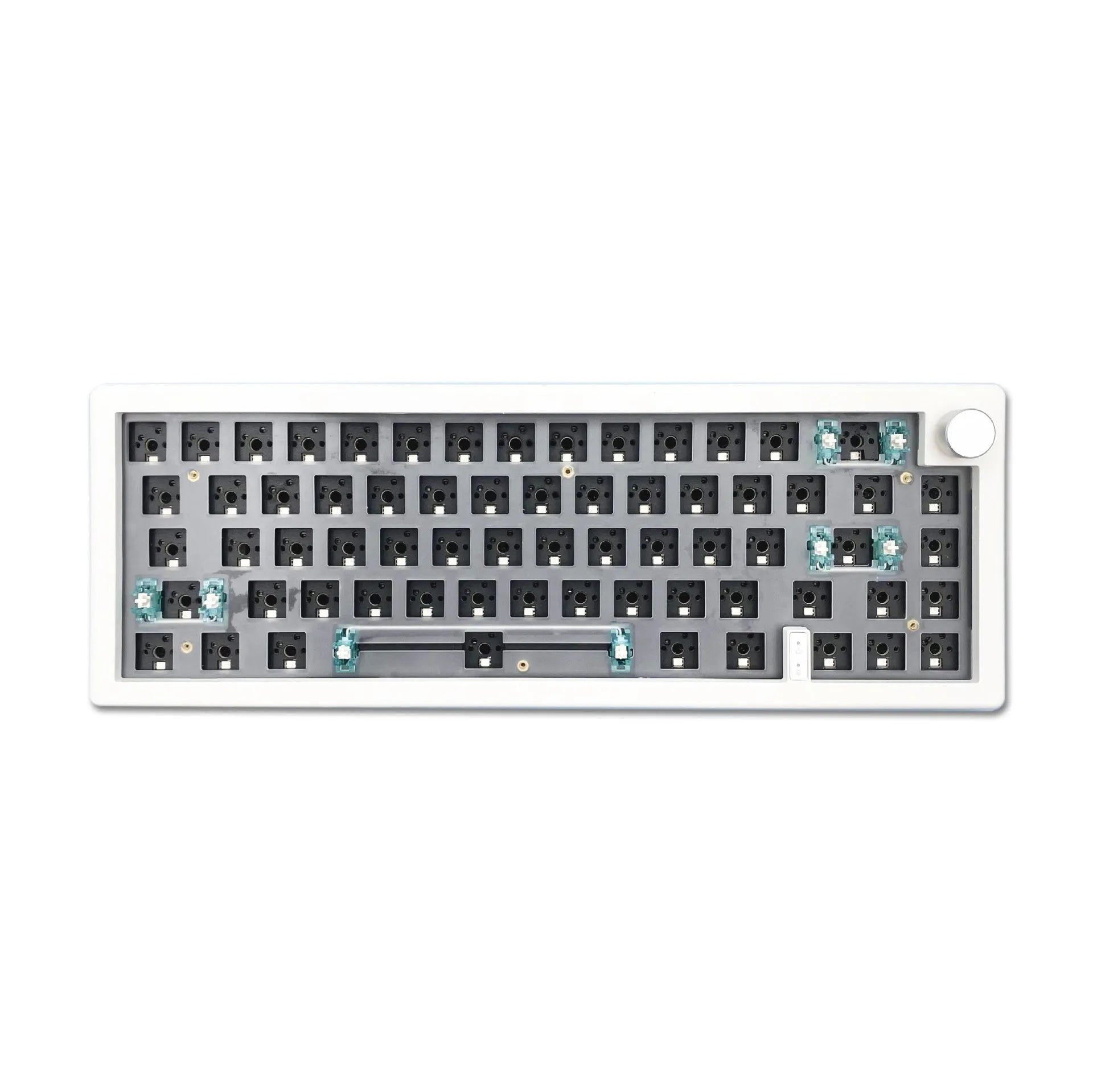 DIY RGB mechanical keyboard kit with knob support in seven ABS colours
