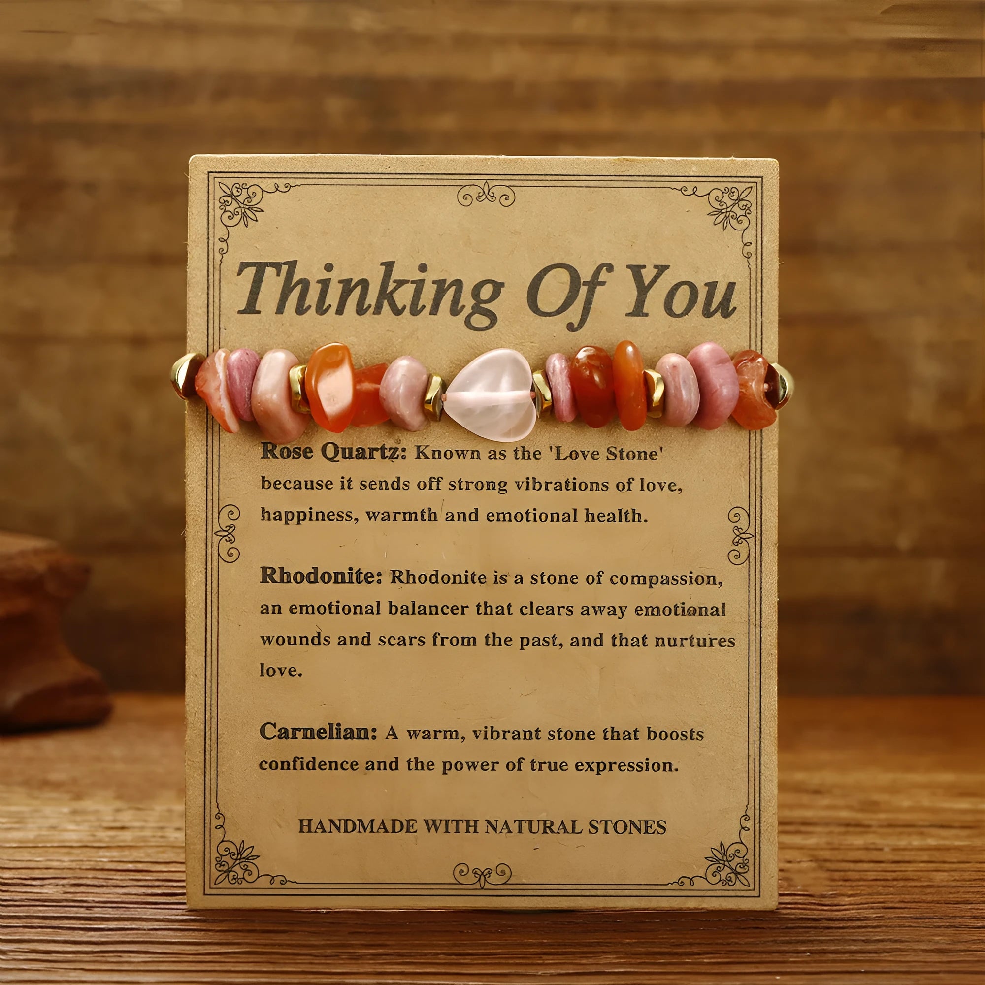 Women's geometric beaded stone bracelet in a fashion OL style, showing handcrafted detail.