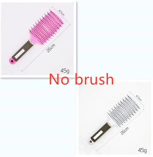 Detangling hairbrush with bristle and nylon teeth for effortless hair management and scalp massage