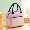 Blue aluminium foil thickening waterproof lunch insulation bag made from Oxford cloth.