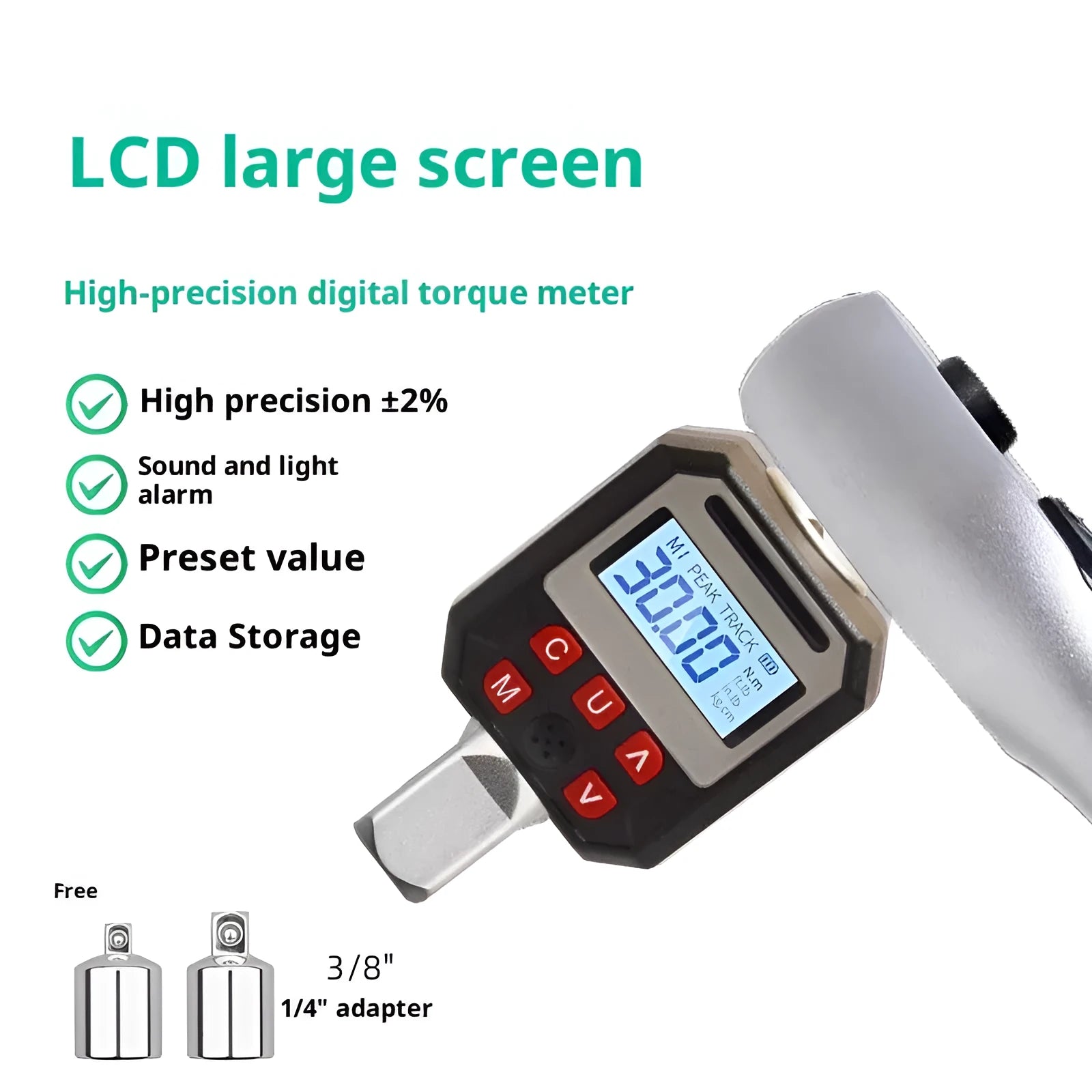 Digital torque meter high precision torque tester 17-340 Nm 6-piece set