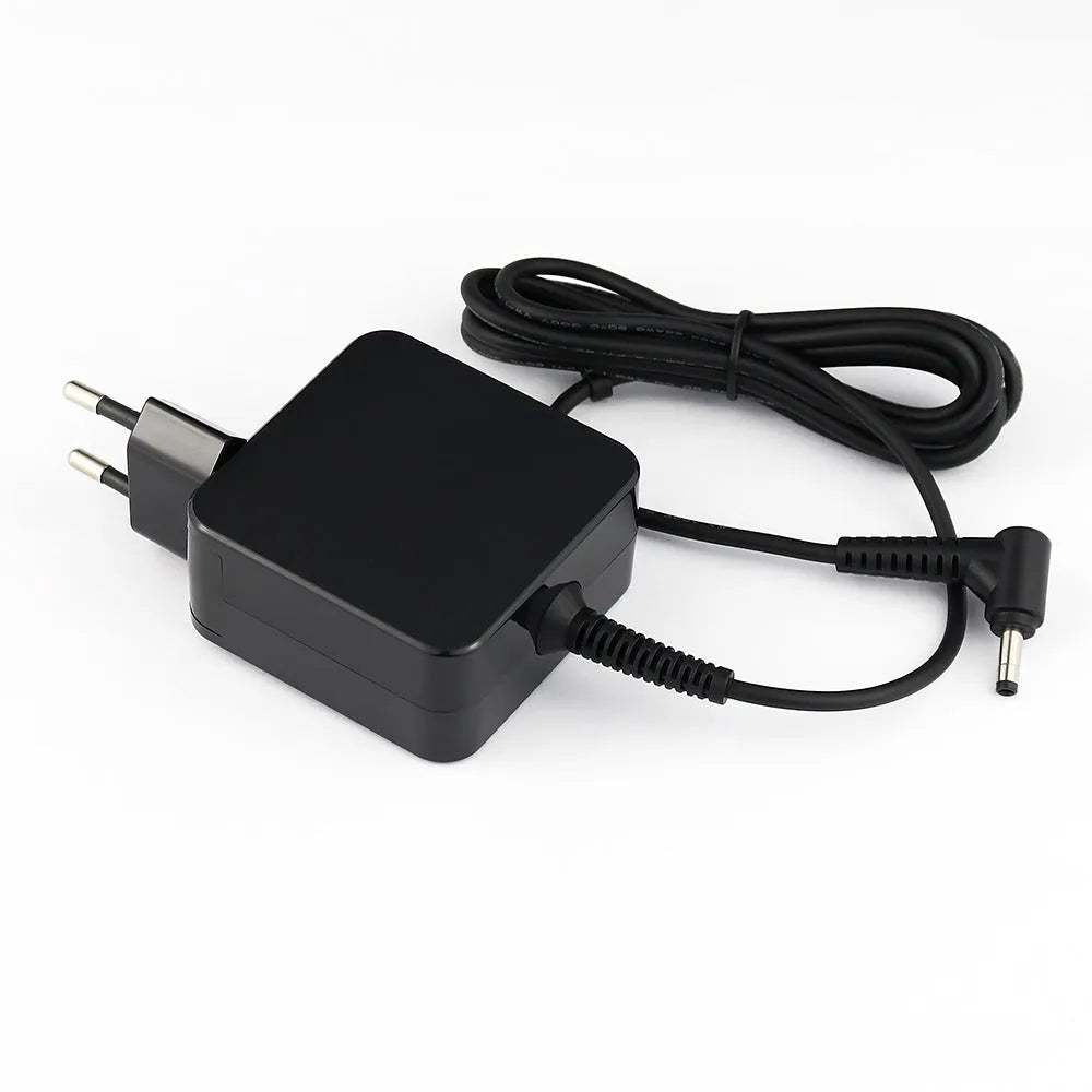 Black 45W laptop adapter with American plug and charging cable