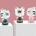 Animal cartoon LED table lamp with plastic shade in bear, cattle, rabbit or tiger design
