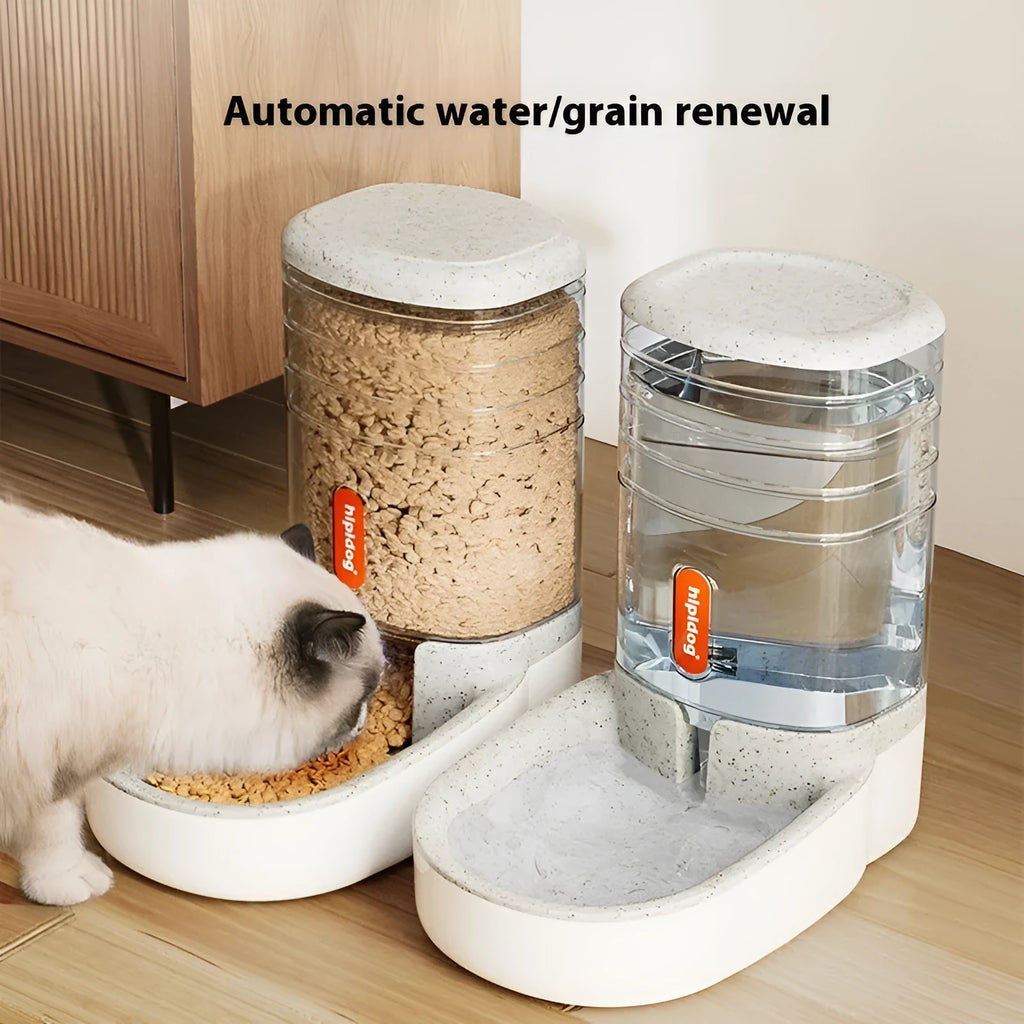 Grey automatic pet water fountain with 3.8L large capacity tank for cats and dogs