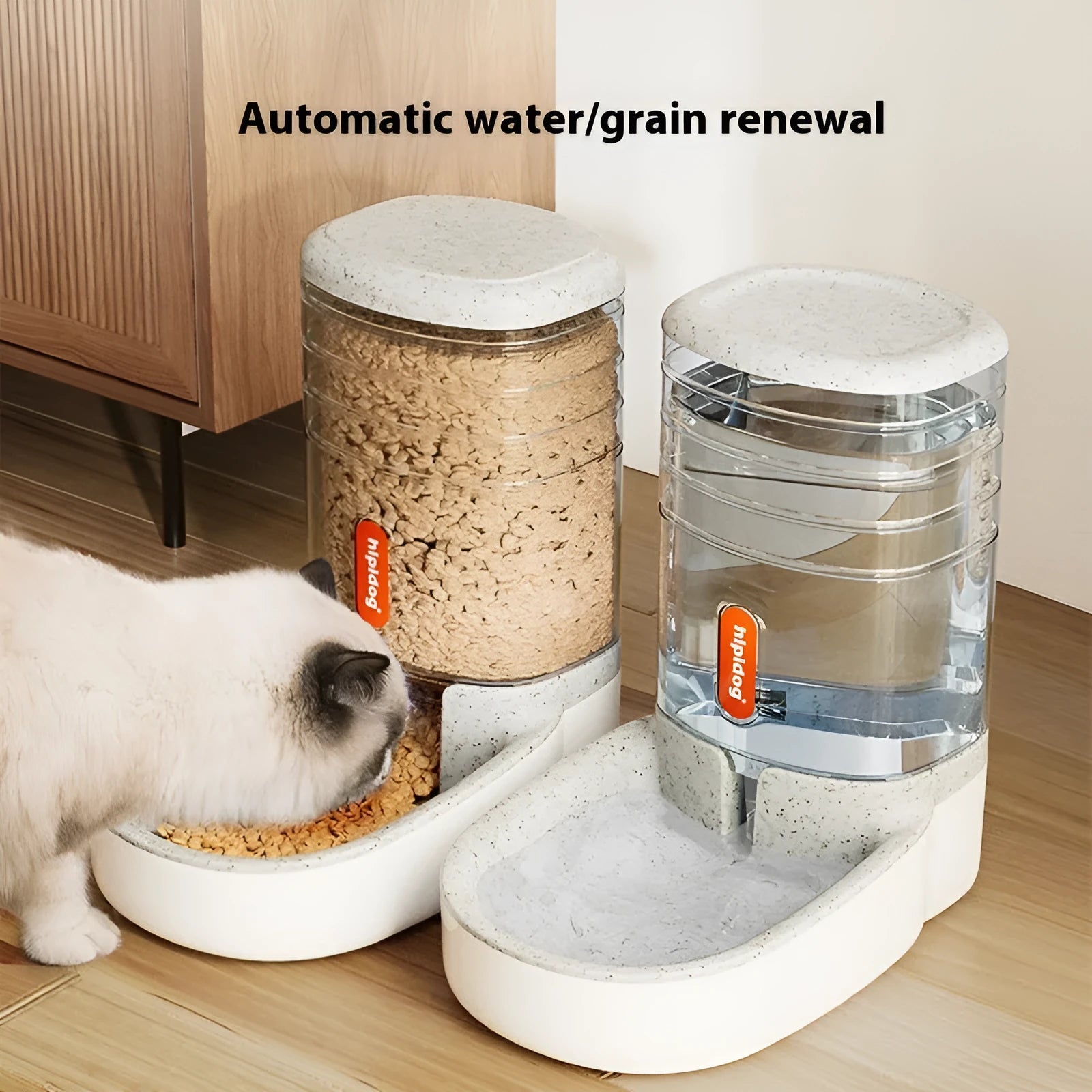 Grey automatic pet water fountain with 3.8L large capacity tank for cats and dogs