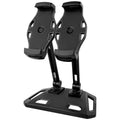Double stand aluminium alloy phone holder in white or black, desktop support frame for phablet phones, 1.73kg