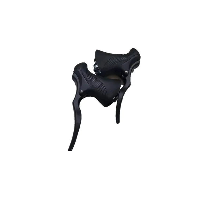 Aluminium alloy road bike brake lever pair in black or black silver for 22.2mm 23.8mm handlebars