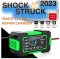 12V intelligent pulse repair battery charger with reverse connection protection and screen display for lead-acid batteries