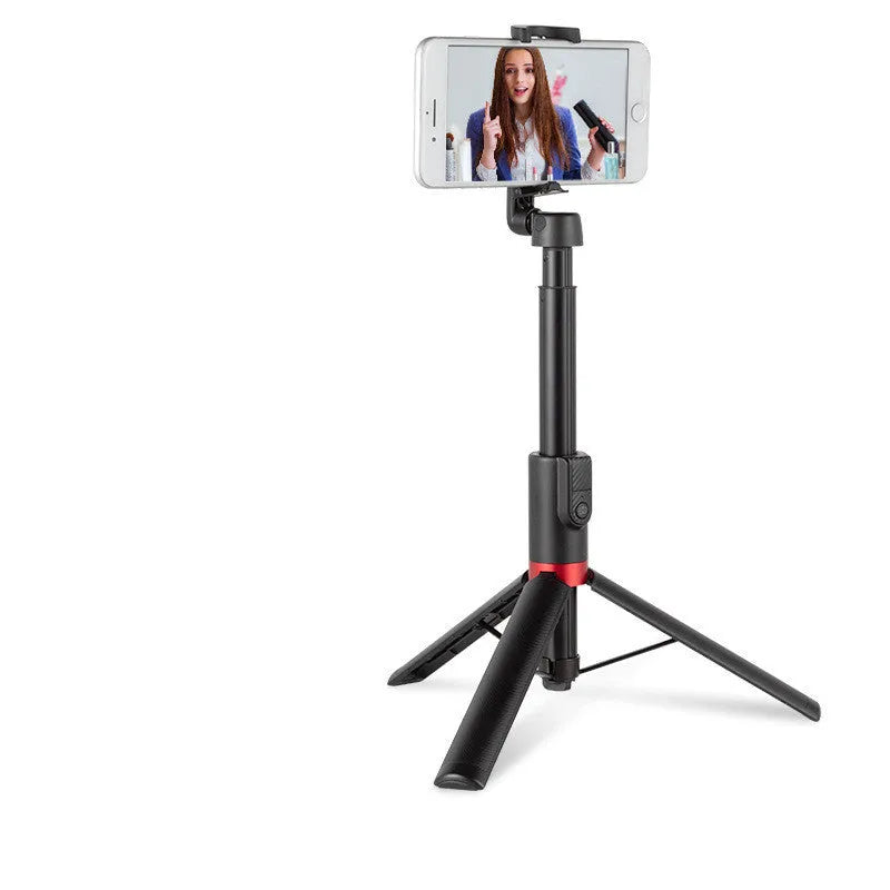 Selfie stick mobile phone Bluetooth universal tripod in army green, aluminium alloy and ABS, compact folded size