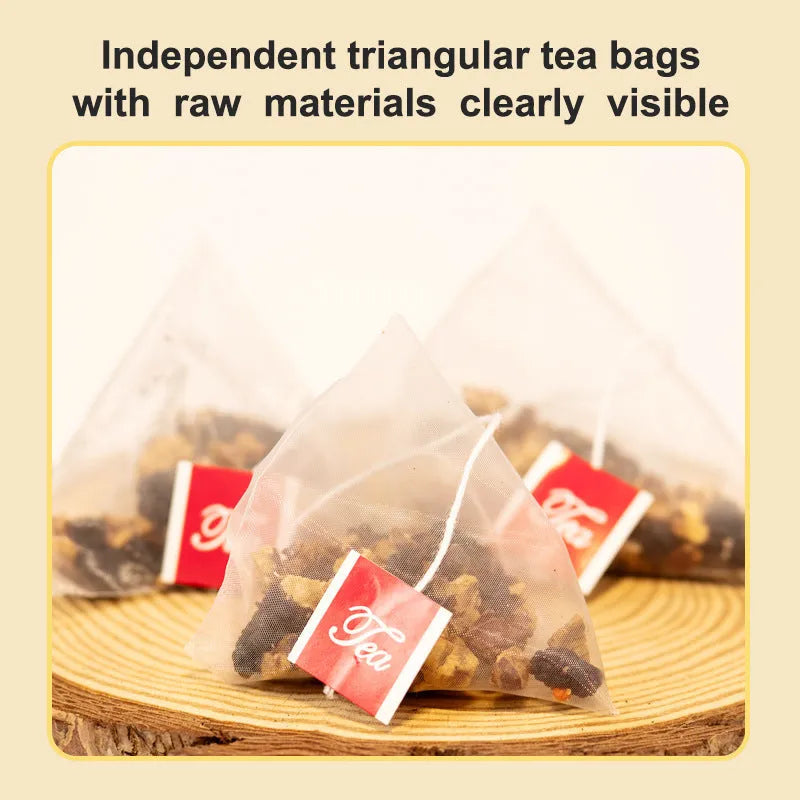 Ginseng Wubao Tea 20 sachets pack with ginseng, maca, and red goji blend.