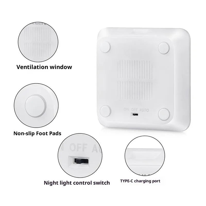 15W wireless phone charger touch controllable bedside lamp black edge white surface silicone