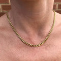 Silver stainless steel cube rope chain men necklace 20 inch length on white background