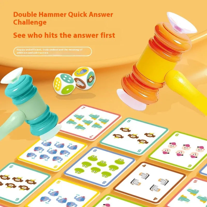 Hammer ten bar ten method arithmetic training paper board game toy for vision intelligence hand-eye coordination interactive parent-child learning
