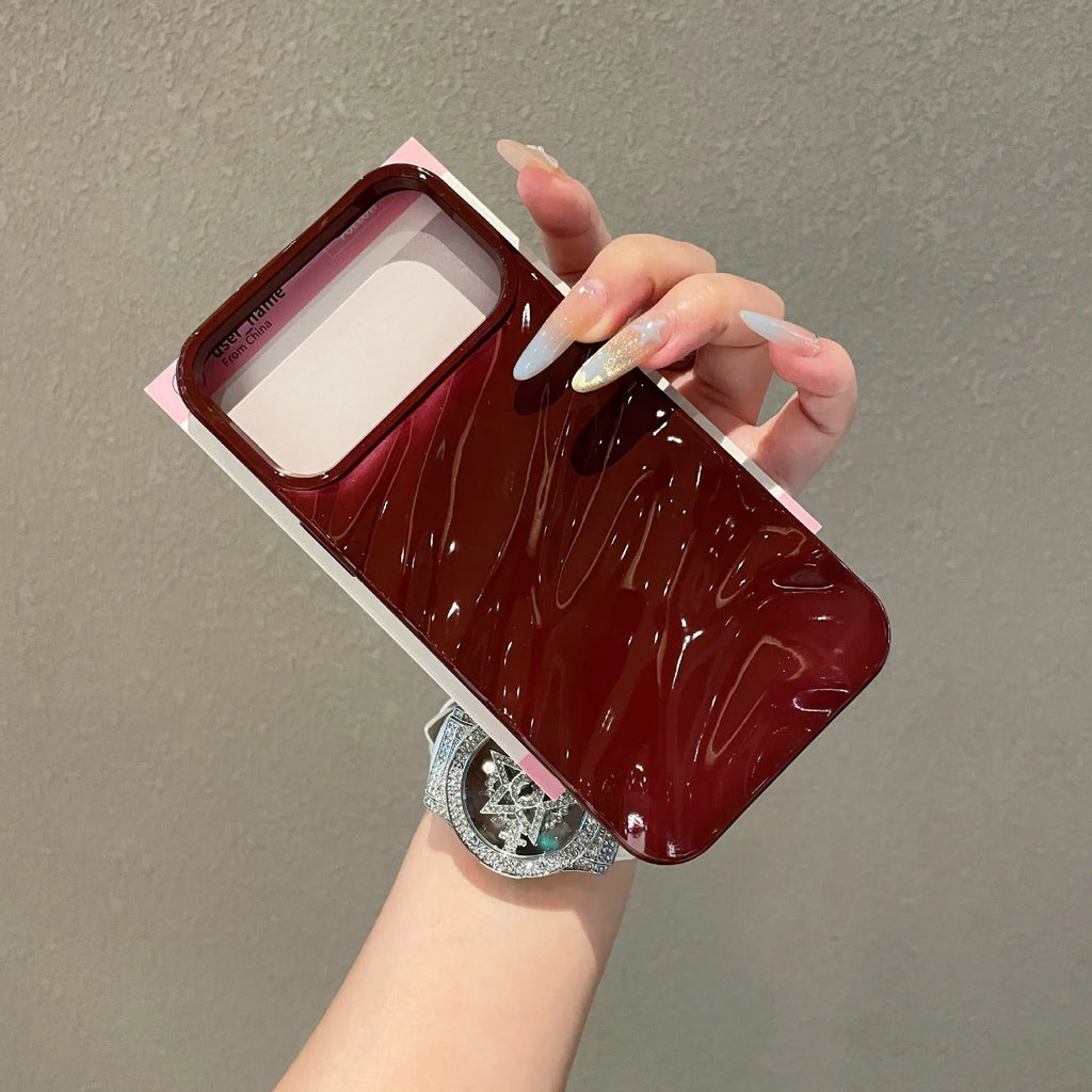 Three-dimensional pleated soft shell phone case with anti-fingerprint varnish finish for iPhone