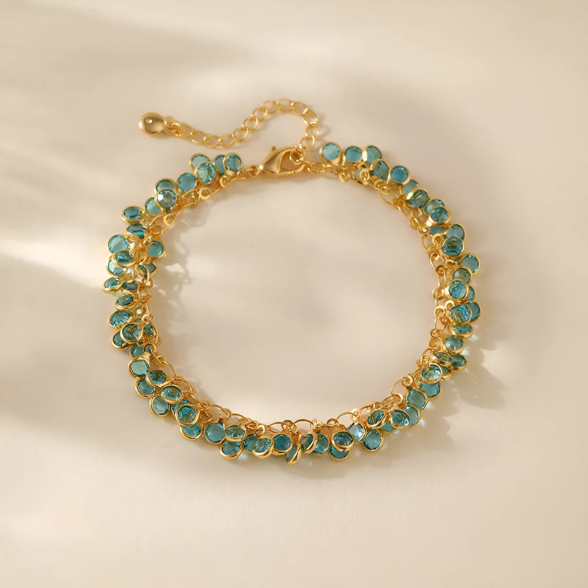 Women's multi-layer geometric bracelet with copper base and 18K gold purity, KB0586 colour