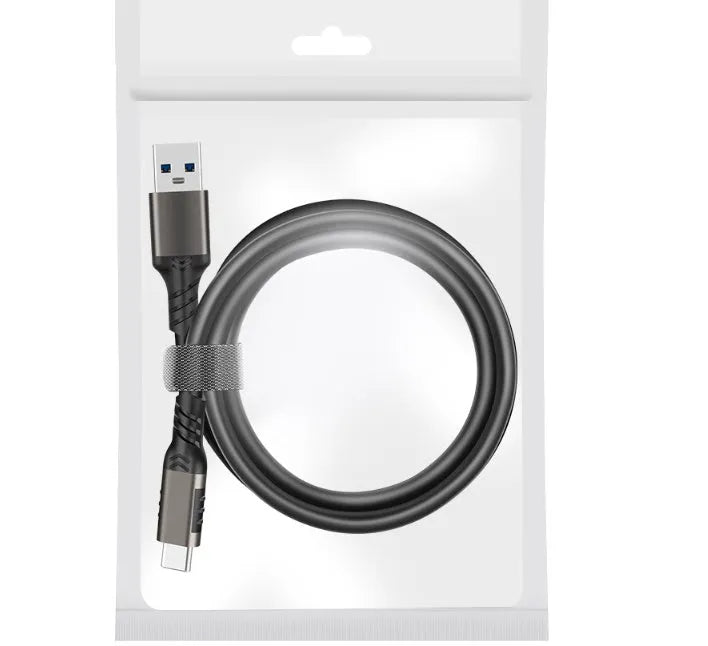 USB Type-C data cable with gun colour aluminium or braided finish, 3A 60W, lengths 0.5m to 3m