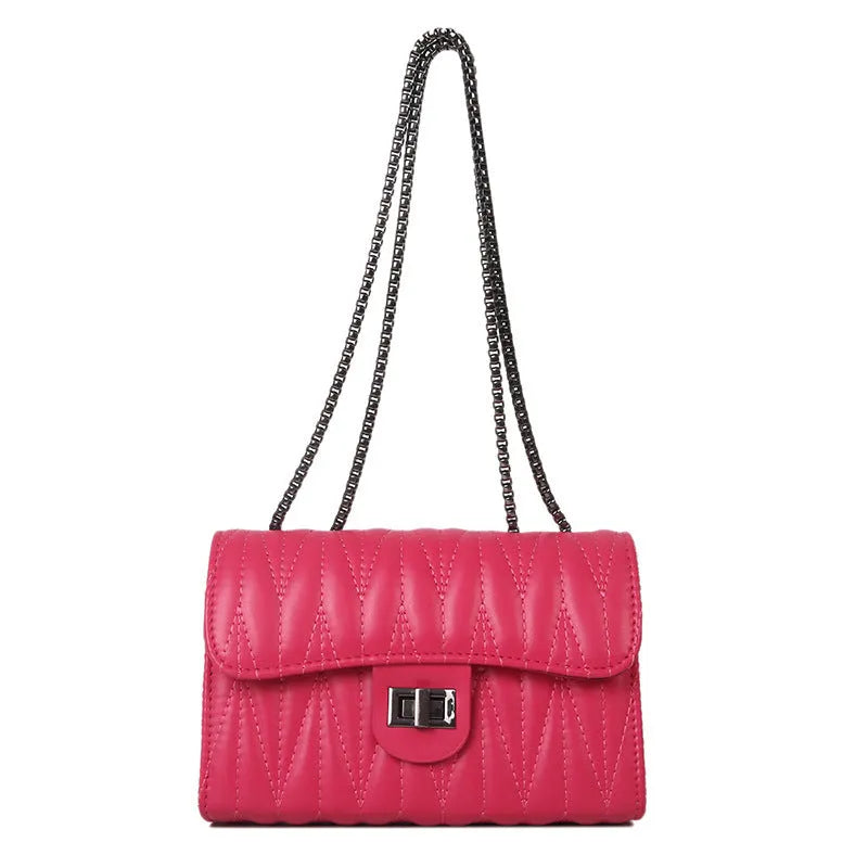 Women's retro textured diamond pattern small shoulder bag in PU leather, shown in a horizontal square shape.