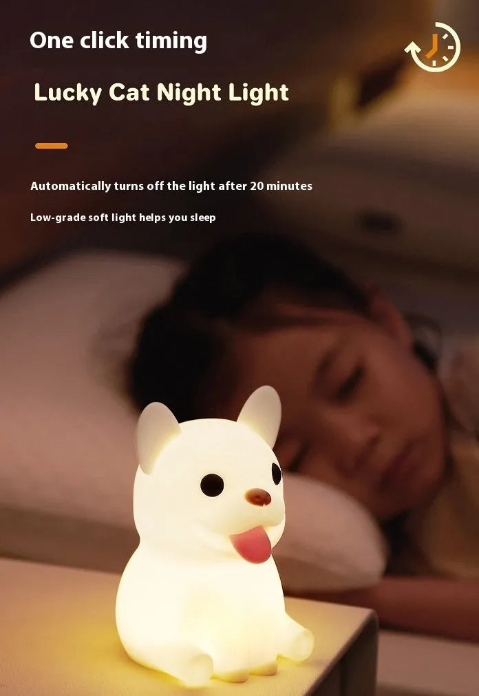 Animal zodiac silicone night light with USB charging and dimming function