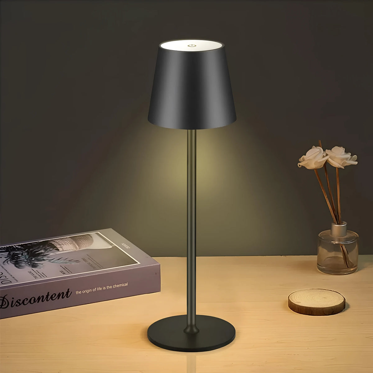 Cordless rechargeable waterproof table lamp 10x38cm available in five colours