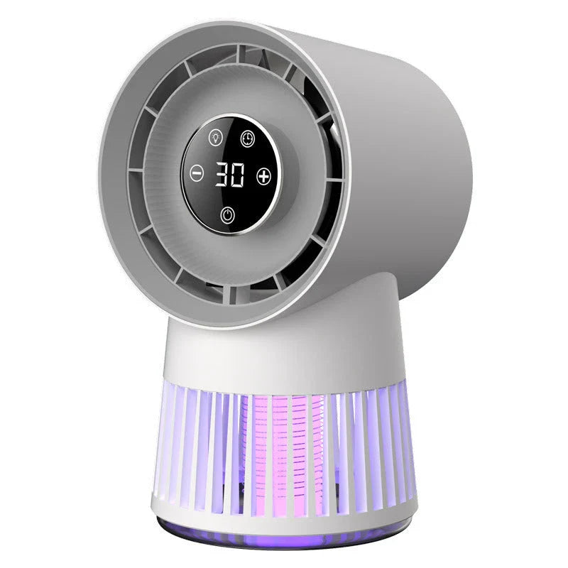 Rechargeable 2-in-1 Mosquito Repelling Mini Desk Fan with Bladeless Fan and Night Light