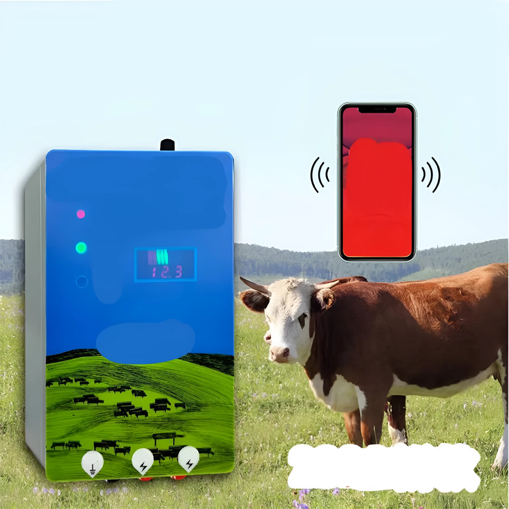 Pasture electronic host high voltage pulse electric fence system with alarm components and charger