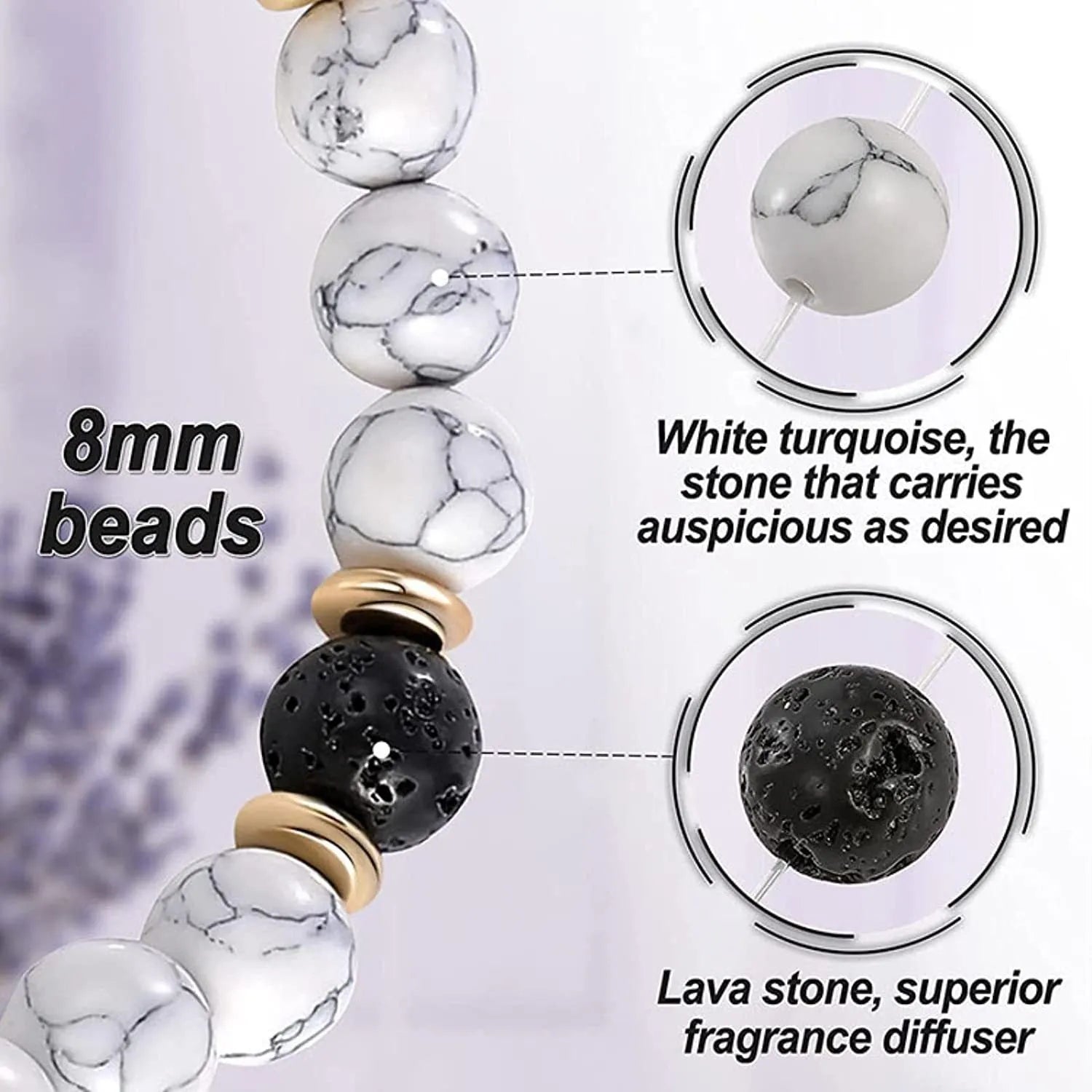 Natural stone and alloy bracelet showing selection of 25 different style options including tiger eye, agate and decorative tassels